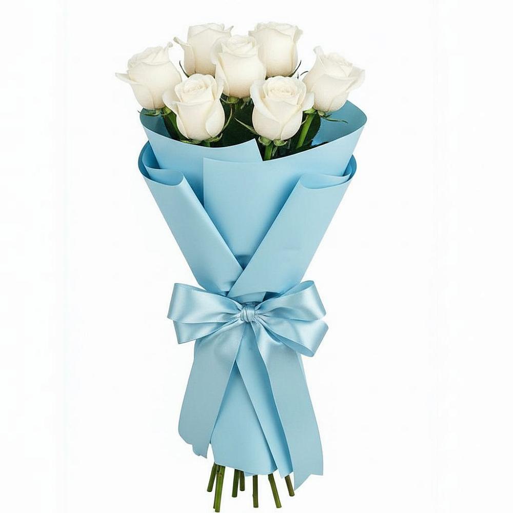 Букет 7 белых роз Проуд в Шире