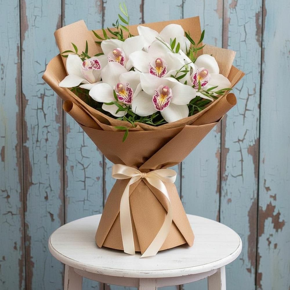 Букет цветов из: Орхидеи и Розы в Шире