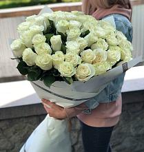 Букет 35 Белых роз #REPLACE_PRED# Шире