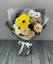 Букет цветов из:  Розы, Герберы и Хризантемы в Шире