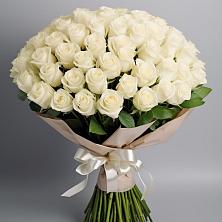 Букет 101 беля роза Белоснежка в Шире