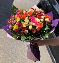 Букет Микс из разноцветных кустовых роз #REPLACE_PRED# Шире