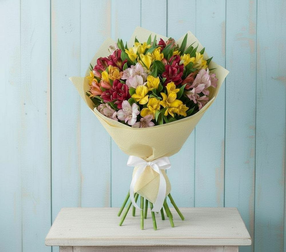 Букет цветов из: Альстромерии в Шире